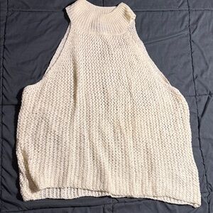 Cream Knit Sleeveless top